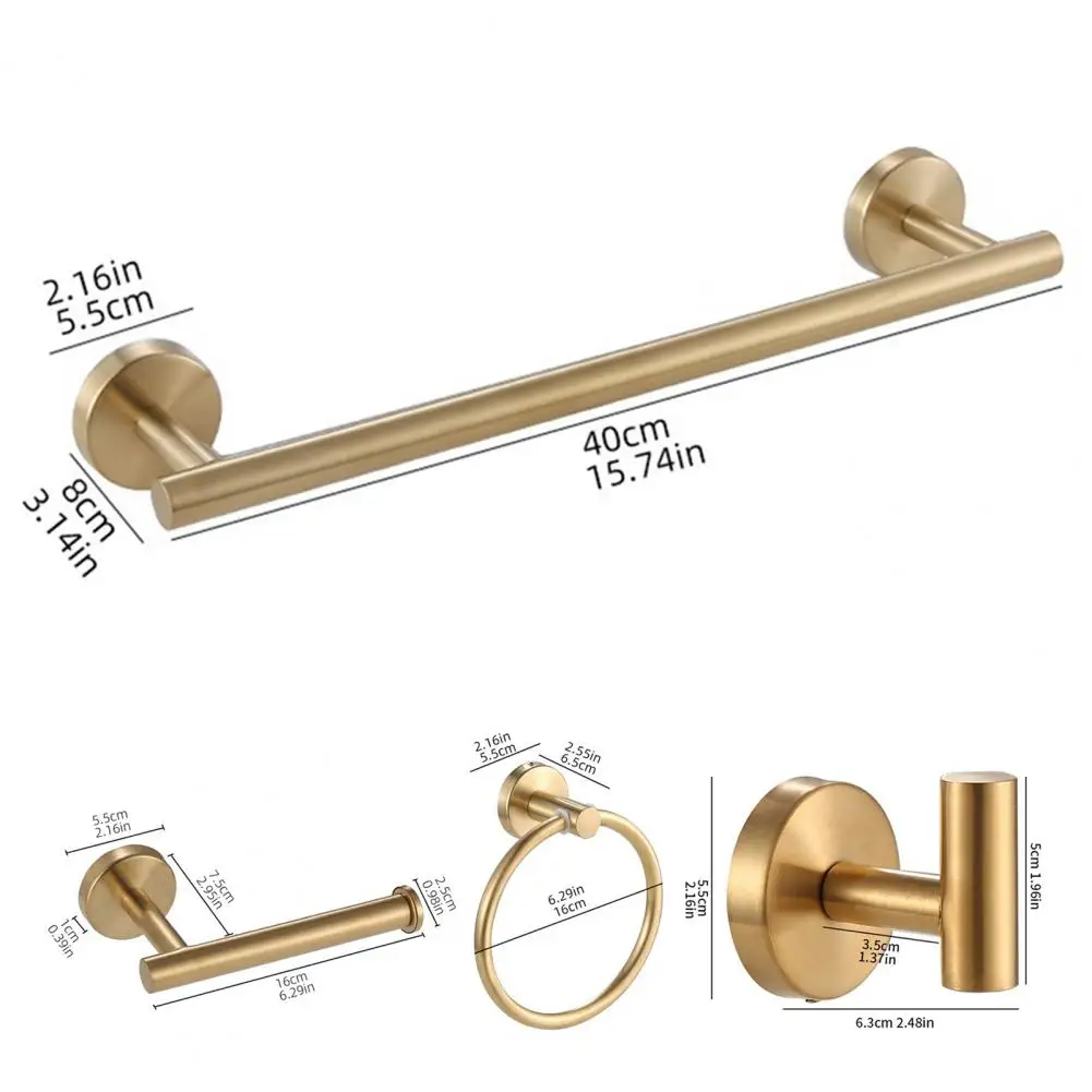 Bathroom Accessories Towel Rack Set Elegant Bathroom Hardware Set with Towel Bar Storage Rack Polished Surface for Easy