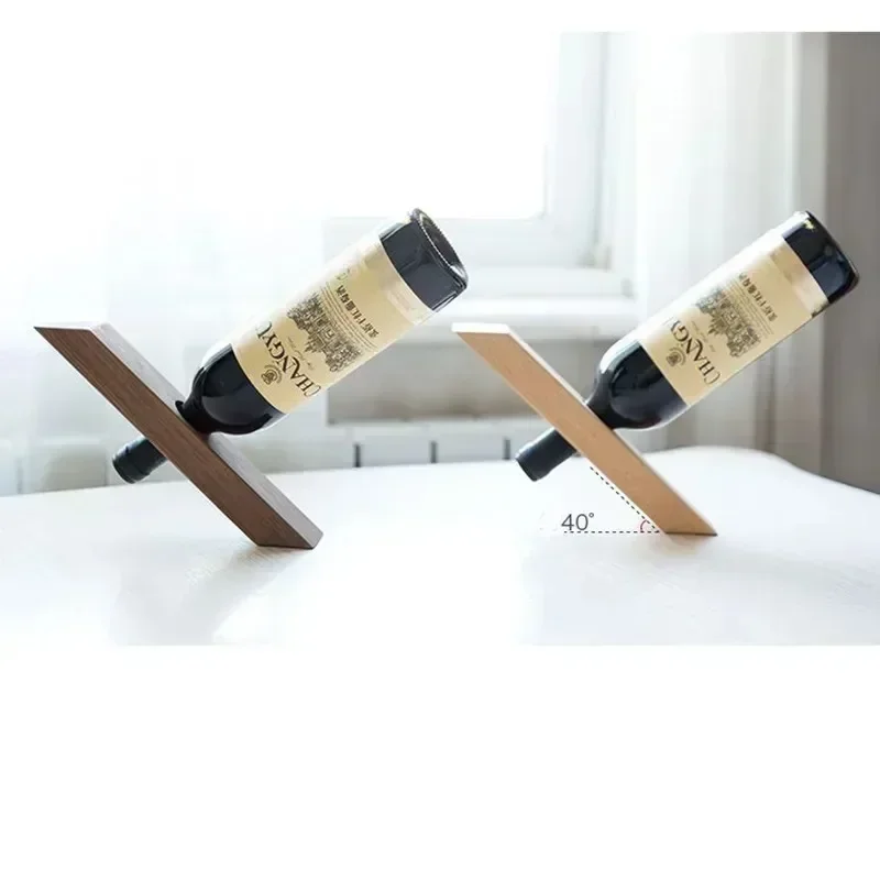 Solid Wood Creative Red Wine Rack Black Walnut Wine Rack Living Room Decoration Household Beech Balanced Wine Bottle Holder 5
