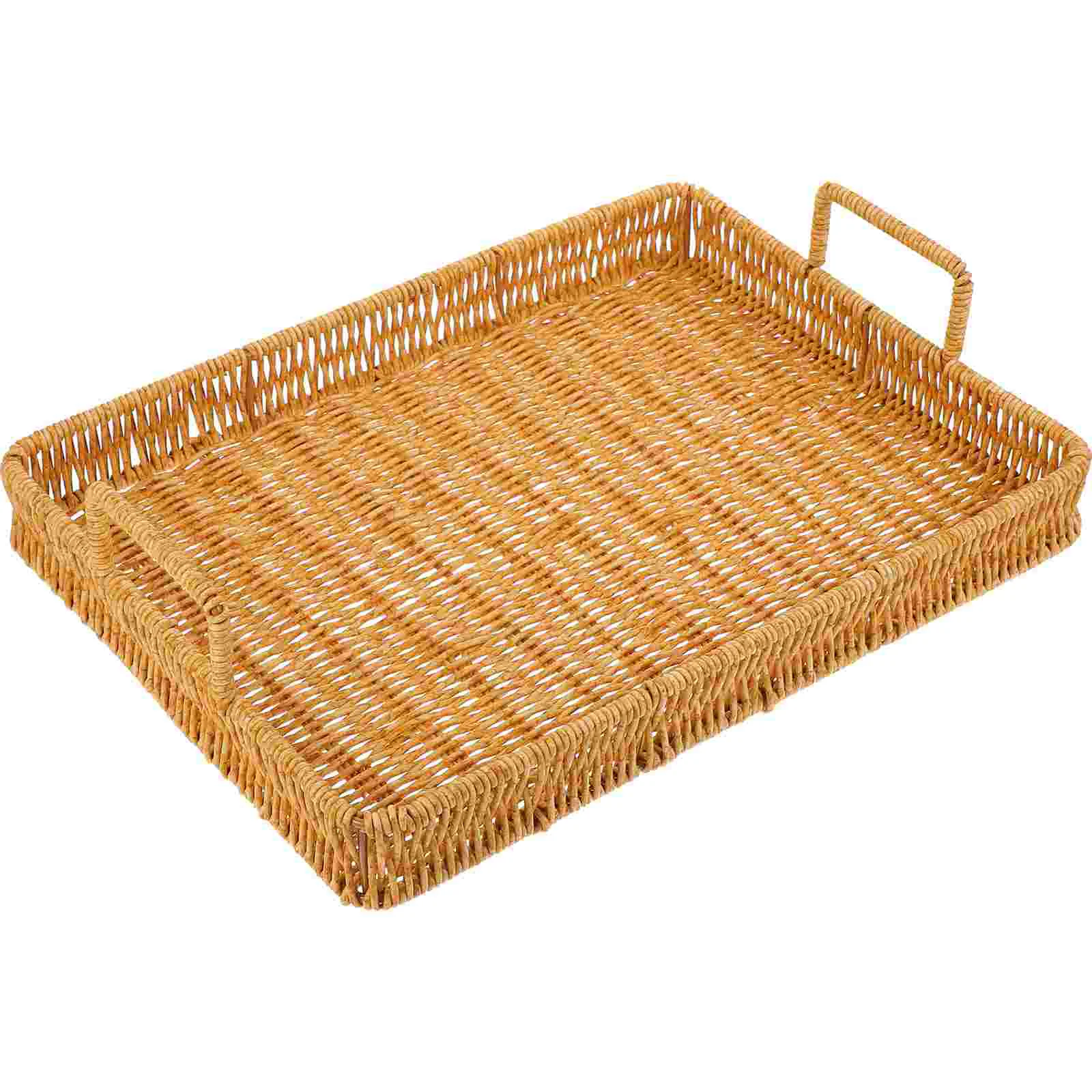 

Woven Fruit Basket Multi-function Rattan Storage Basket Woven Basket Coffee Table Tray