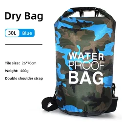 Drawstring Backpack Set: Multi-Size Portable Dry Bags for Outdoor Adventures and Sports Activities (30L Blue)