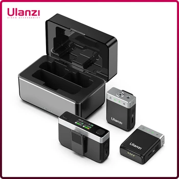Ulanzi U-Mic 2.4G 스테레오 무선 마이크, 100m 픽업, DSLR IOS 안드로이드 PC 라이브 스트리밍 인터뷰용, 20 시간 녹화