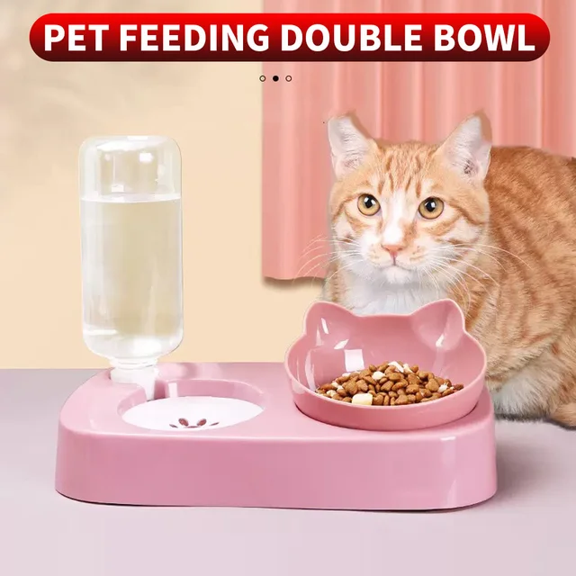 1 piece - Cat Bowl Double Bowl Dog Bowl Automatic Drinking Water for Dogs and Cats Feeding Double Bowl, Suitable for Pets 1 piece - Cat Bowl Double Bowl Dog Bowl Automatic Drinking Water for Dogs and Cats Feeding Double Bowl, Suitable for Pets