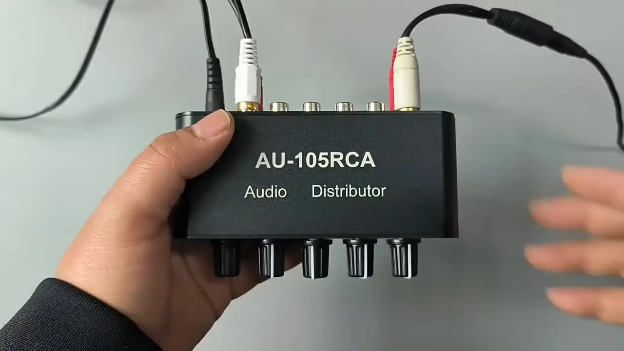 Répartiteur Audio 5 Canaux Nudiuhis - 5 Entrées / 1 Sortie - Mélangeur Stéréo Pour Ampli Ou Enceintes Actives