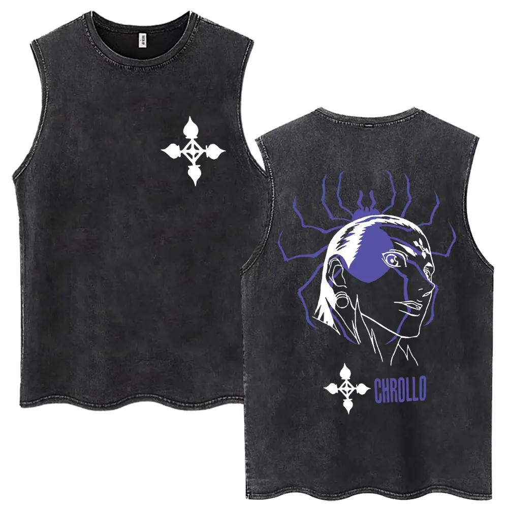 Washed Anime Hunter X Hunter GON·FREECSS Tank Tops Men Women Fashion Vintage Sleeveless T Shirt Cotton Casual Oversized Vests