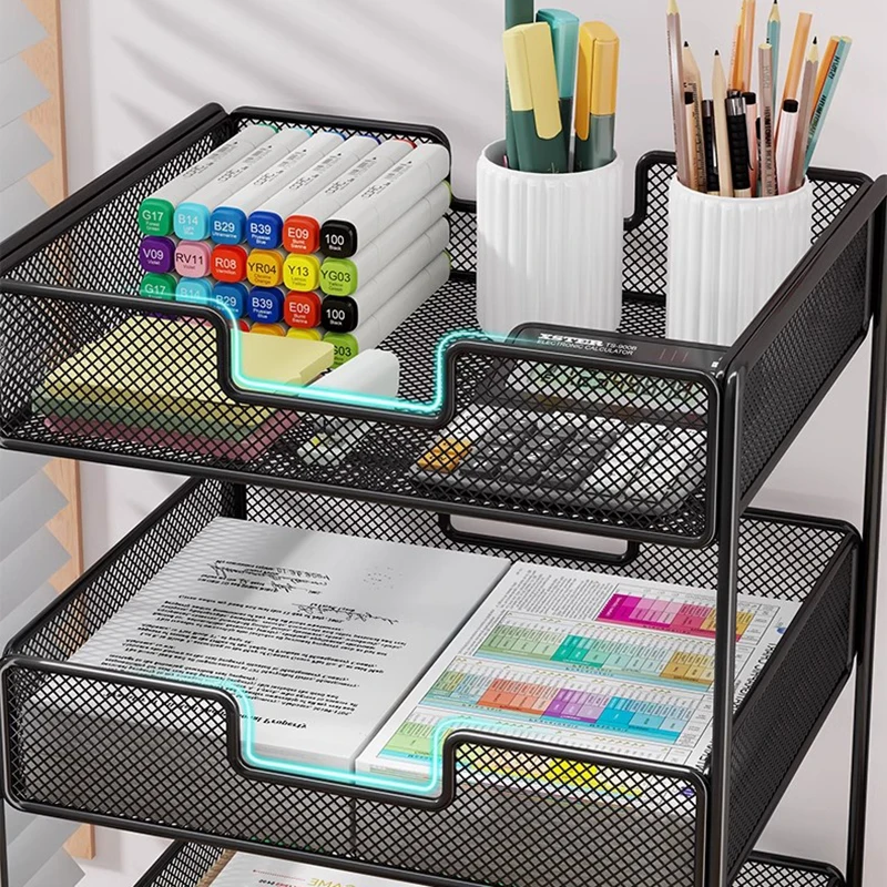 Desktop Organizer Office File Storage Shelf Multi-Layer A4 Metal Document Holder Iron Bookstand Home or Office Furniture FYMR