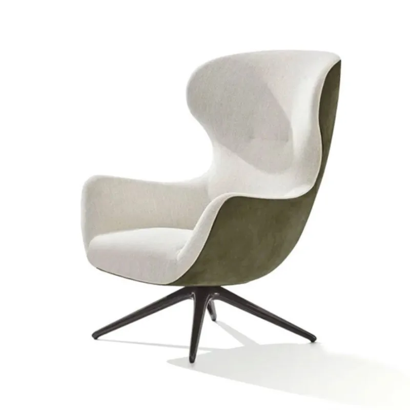 Italian Minimalist Casual Single Living Room Sofa Chairs With Footstool Designer Nordic Rotating Leisure Lounge Chair Furniture