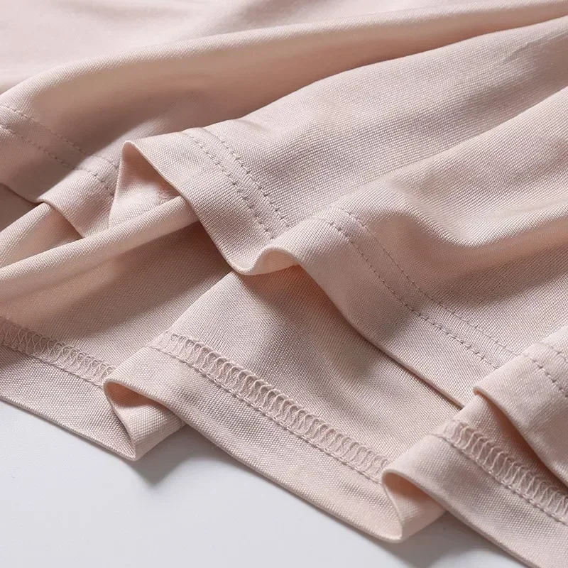 Yuyue Summer Women's Silk Nightgowns Knitted Bottomning Hip-wrapped Slim Mulberry Silk Nightdress Nighty Silk Sleep Dress Women 5
