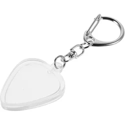 Heart - Shaped Guitar Pick Holder Keychain - Durable Acrylic Organizer for Musicians and Music Lovers (1pc Transparent)