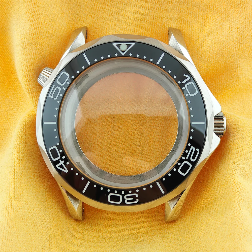 Premium 42mm Silvery Diving Watch Case with Double AR Coating and Sapphire Crystal