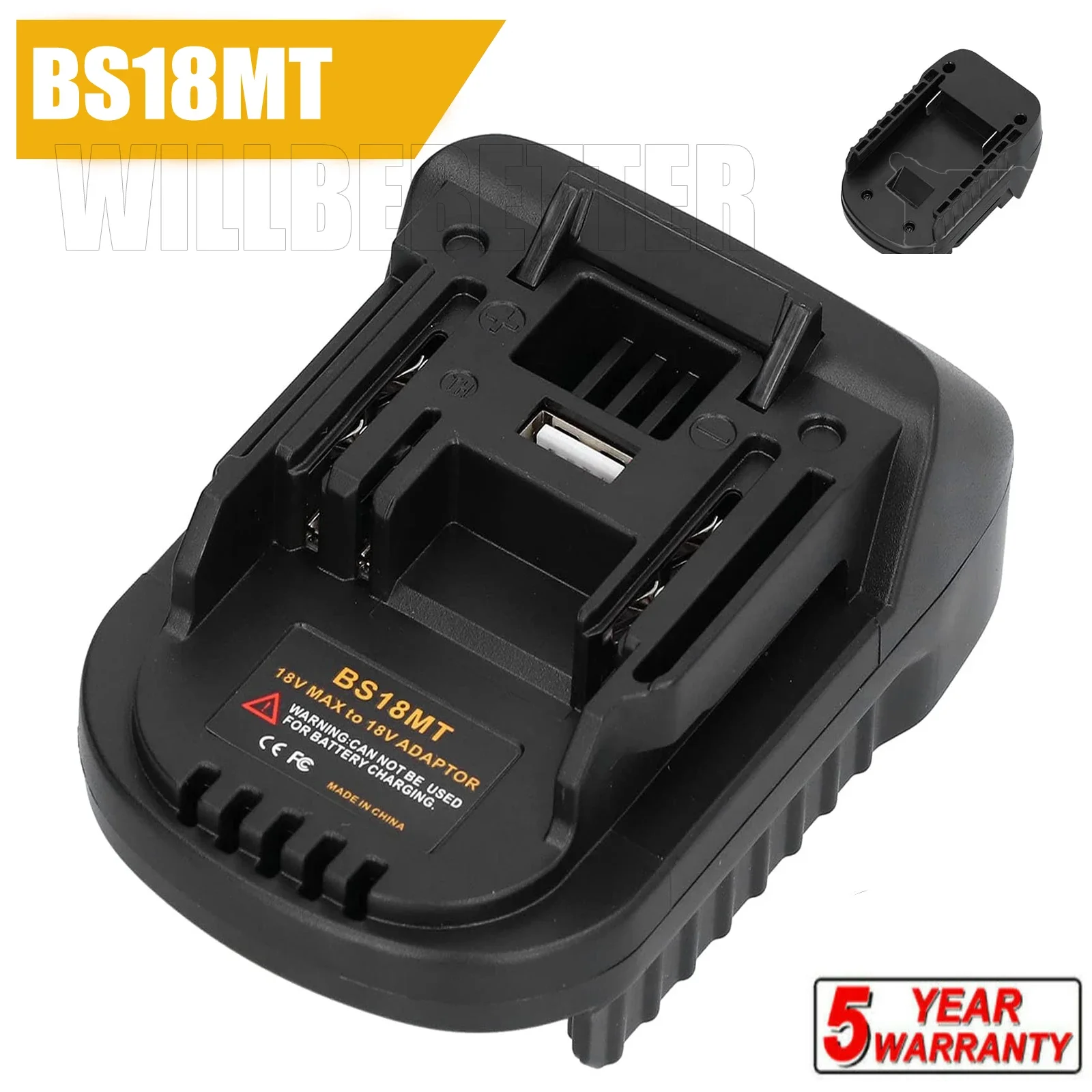 BS18MT Battery Adapter Converter USB For Bosch 18V BAT619G/620 Batteries Convert To For Makita 18V BL 1860 Lithium Battery 12pcs pkcell aa 2a 2600mah battery1 2v ni mh rechargeable battery aa batteries baterias bateria up to 1000 circel times
