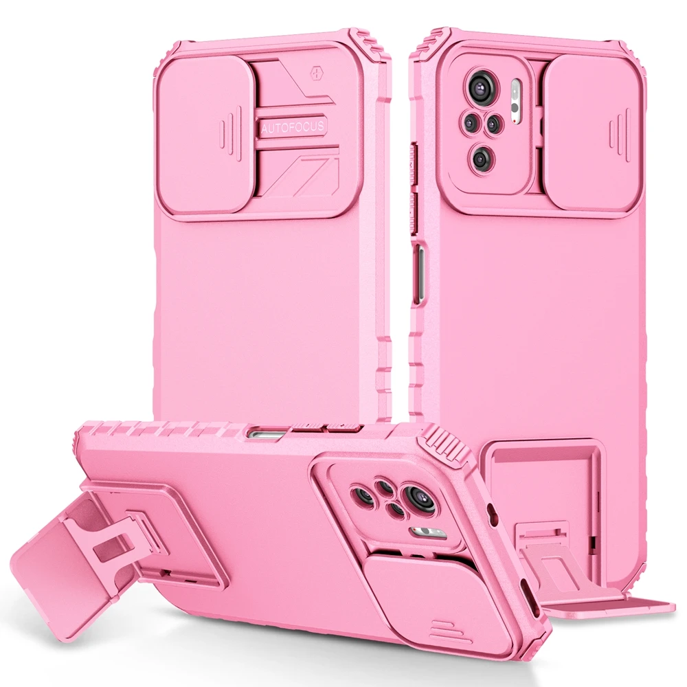 Slide Camera Armor Phone Case with Plastic Holder and Hard Cover Protection