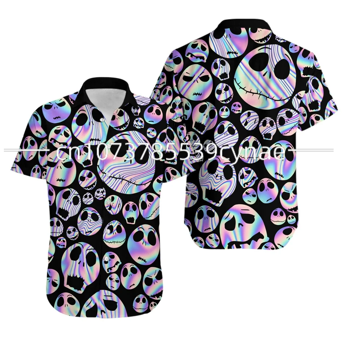 Jack Skellington Camicie Hawaiane Camicie Abbottonate A Maniche Corte Estive Da Uomo Camicie Da Spiaggia Casual Magliette Hawaiane Disney