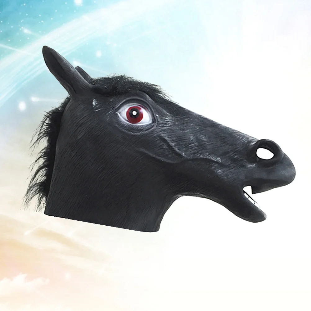 Horse Head Mask Haunted House Props The Festival Cosplay Hallowmas Cover Animal