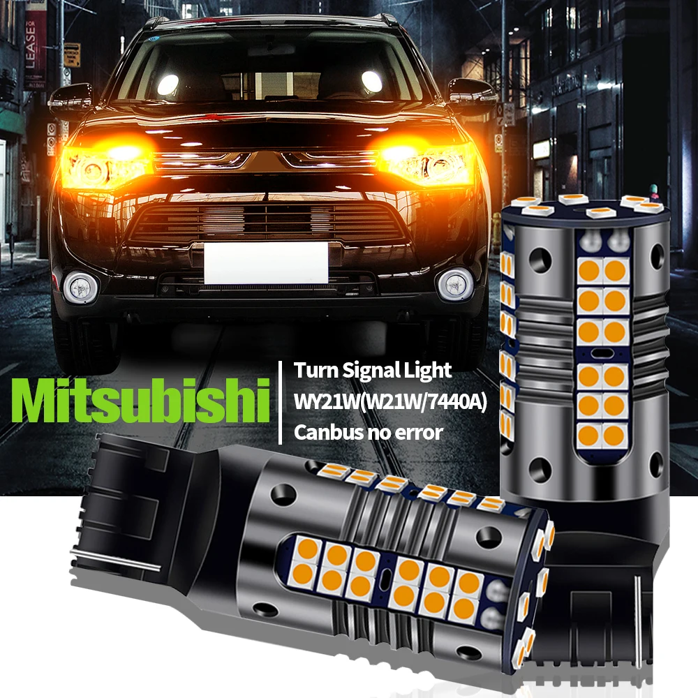 

2pcs LED Turn Signal Light Blub Lamp WY21W T20 7440A Canbus For Mitsubishi ASX Lancer Outlander Pajero V80 V93 V97 V98