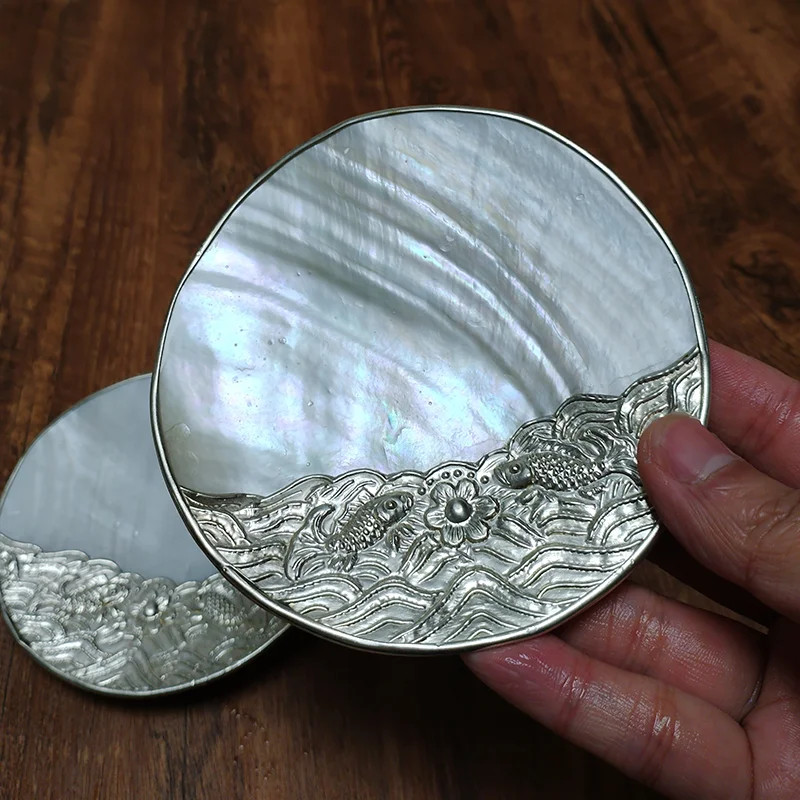 Mother of Pearl Serving Dish Natural Shell Tray Caviar, Finger Foods, Canape, ,Tart Cakes Holder DIY Crafts Seashell Beach Decor 2