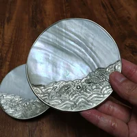 Mother of Pearl Serving Dish Natural Shell Tray Caviar, Finger Foods, Canape, ,Tart Cakes Holder DIY Crafts Seashell Beach Decor 2