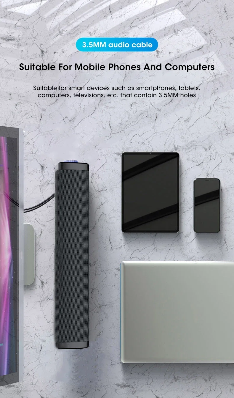 Description Picture 5 of itemBluetooth 4D Surround Speaker USB Powered Stereo Bass Sound Dual Desktop Speakers Home Surround SoundBar for Phone Laptop Tablet