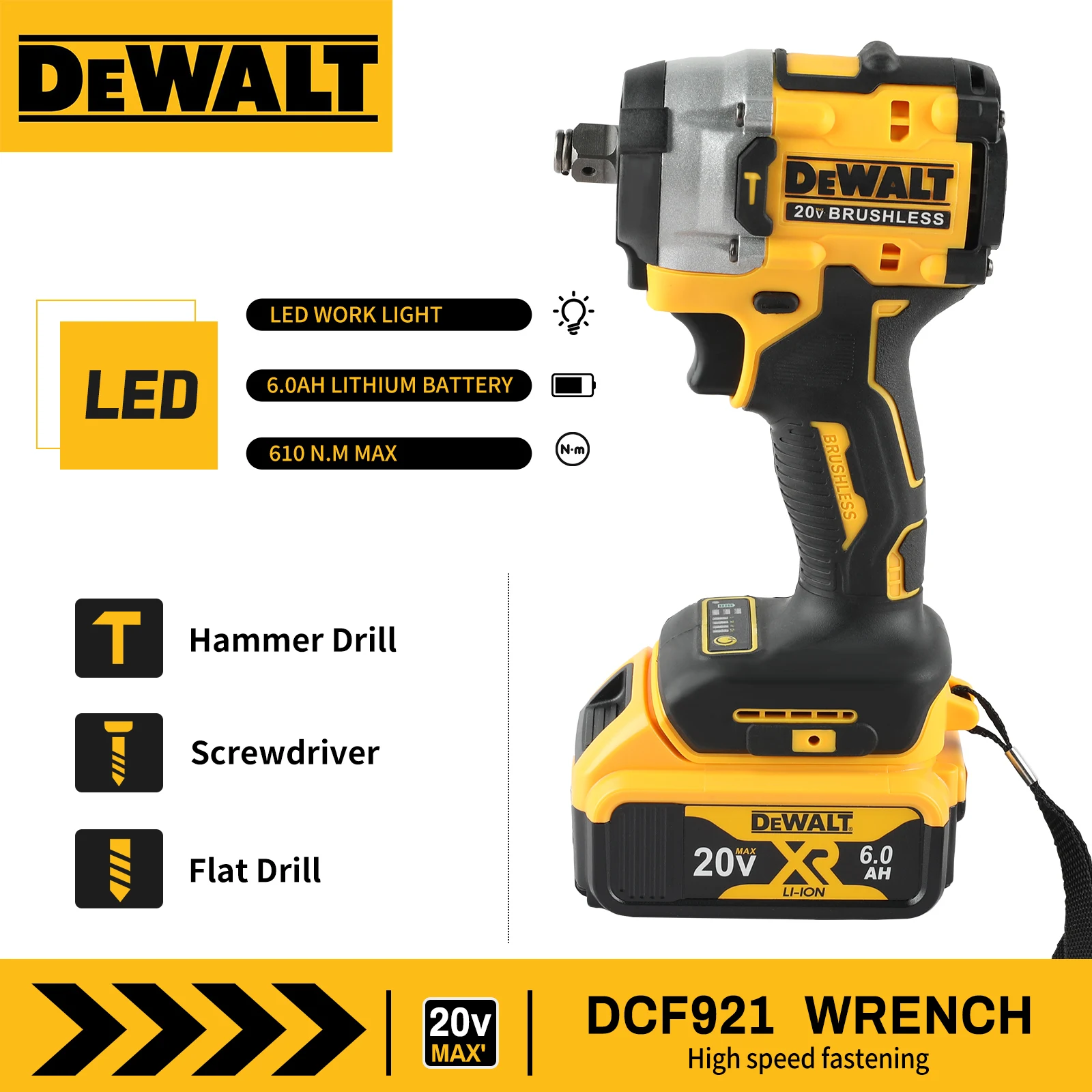 DEWALT DCF921 ATOMIC Impact Wrench 5