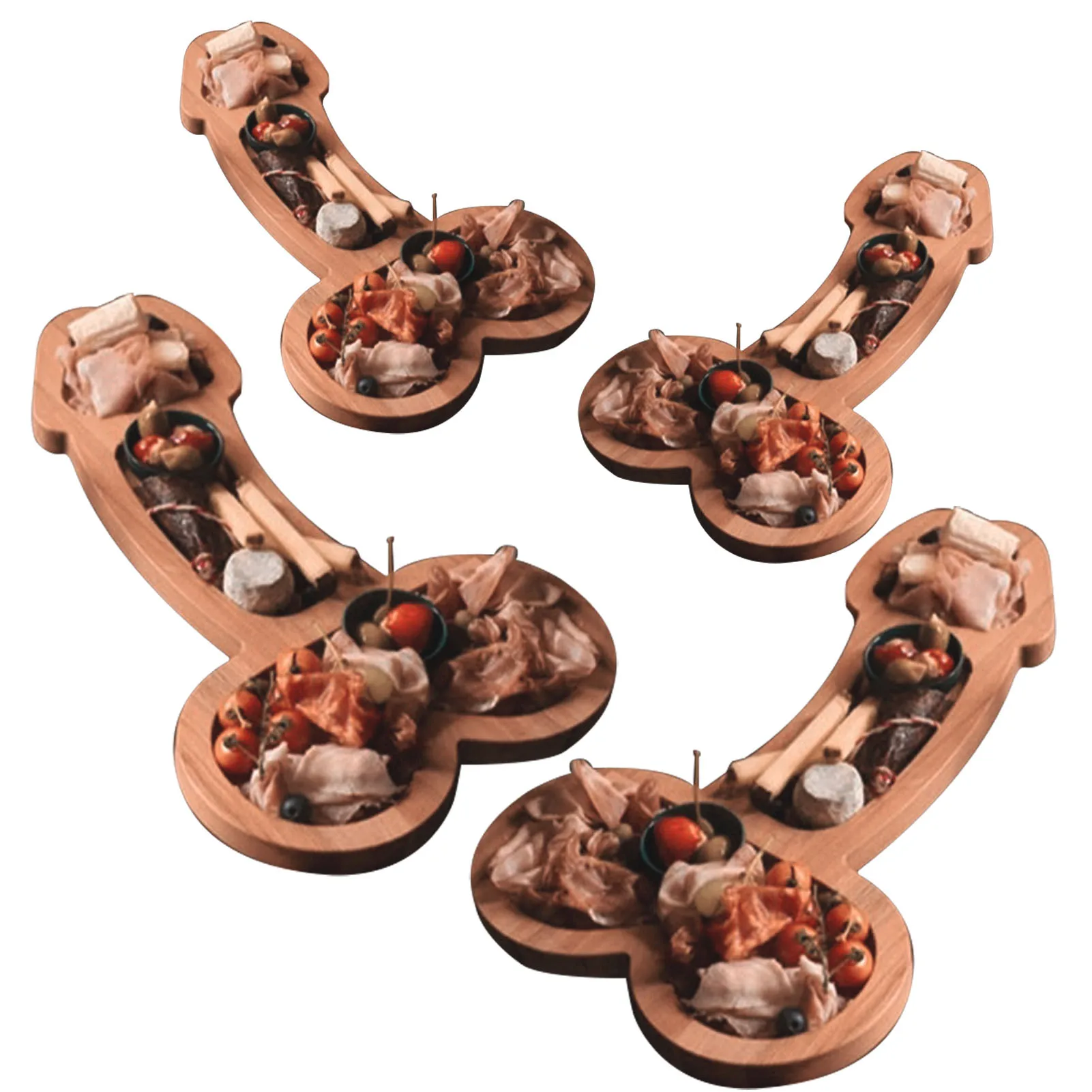 Wood Aperitif Board Cheese Charcuterie Board Snacks Cakes Charcuterie Tray Unique Solid Novelty Dick-shaped