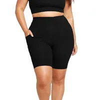 Summer Plus Size Shorts Women Sports High Waist Shorts Gym Workout Running Leggings with Pocket Sexy Hip Lift Cycling Shorts