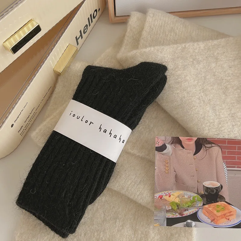 Cozy Women's Cashmere Wool Thermal Winter Socks - Japanese Fashion Harajuku Style