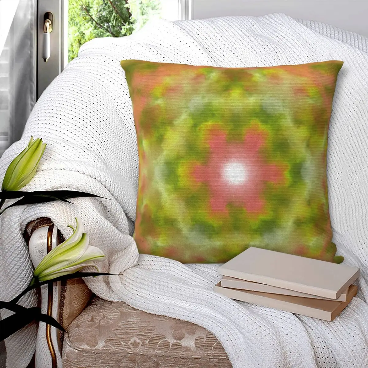 

Vibrating Universe Mandala Pattern Square Pillowcase Pillow Cover Cushion Decor Comfort Throw Pillow for Home Living Room