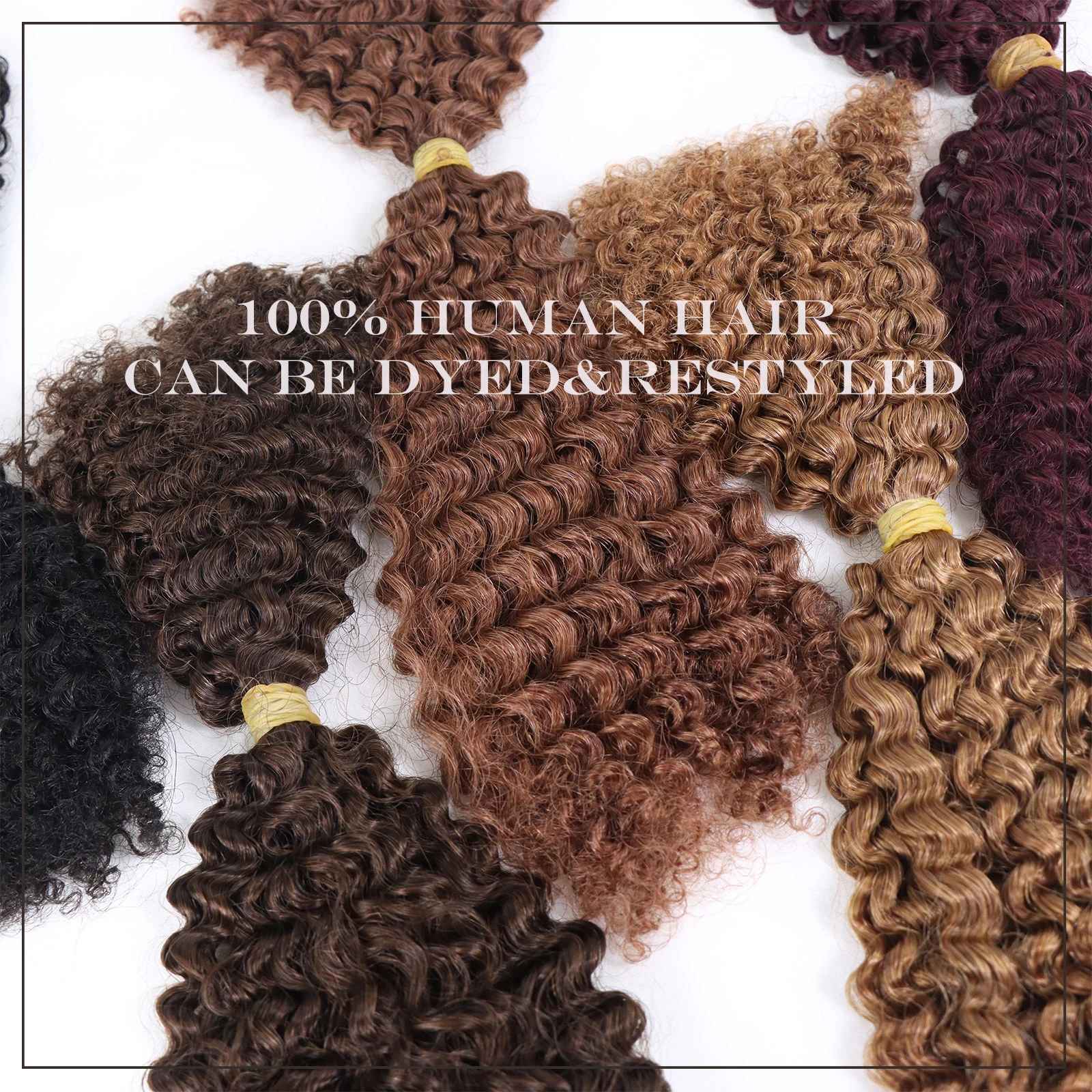 Human Hair Crochet Bulk For Black Women Braiding Kinky Curly Locs Virgin Peruvian Hair Extensions Double Drawn No Weft 50g human hair extensions