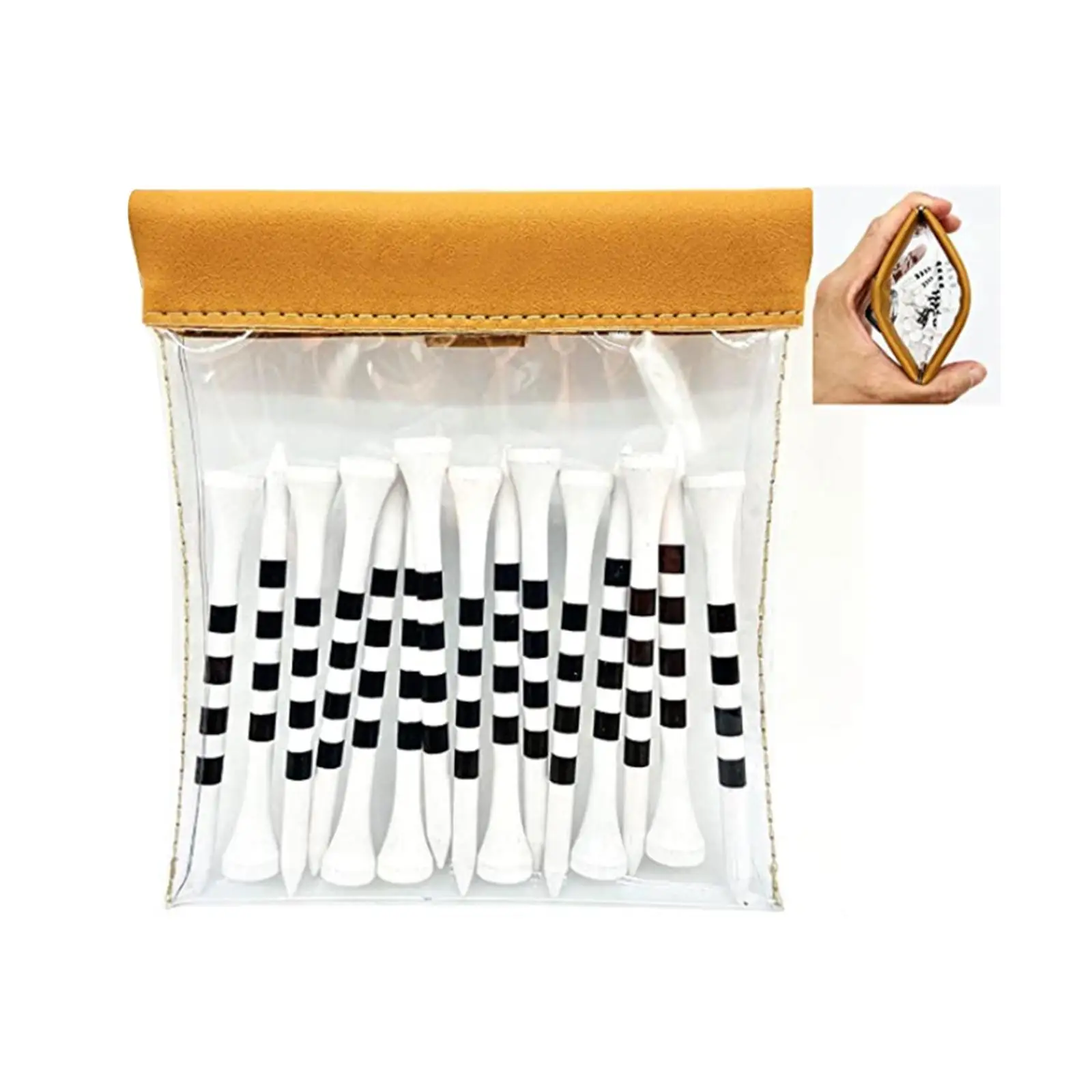 Golf Pouch Bag PVC Hanging Durable Visible Portable Golf Ball Bag for Keys