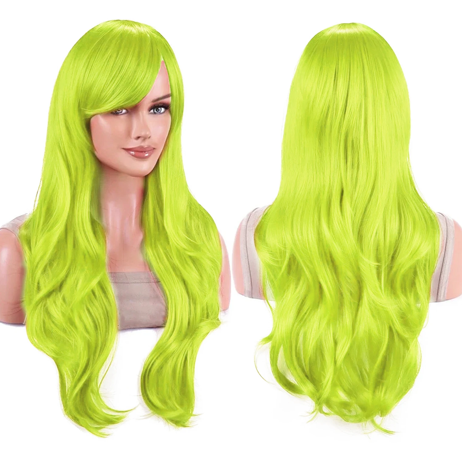 Vibrant 70cm Water Wave Cosplay Wig with Bangs