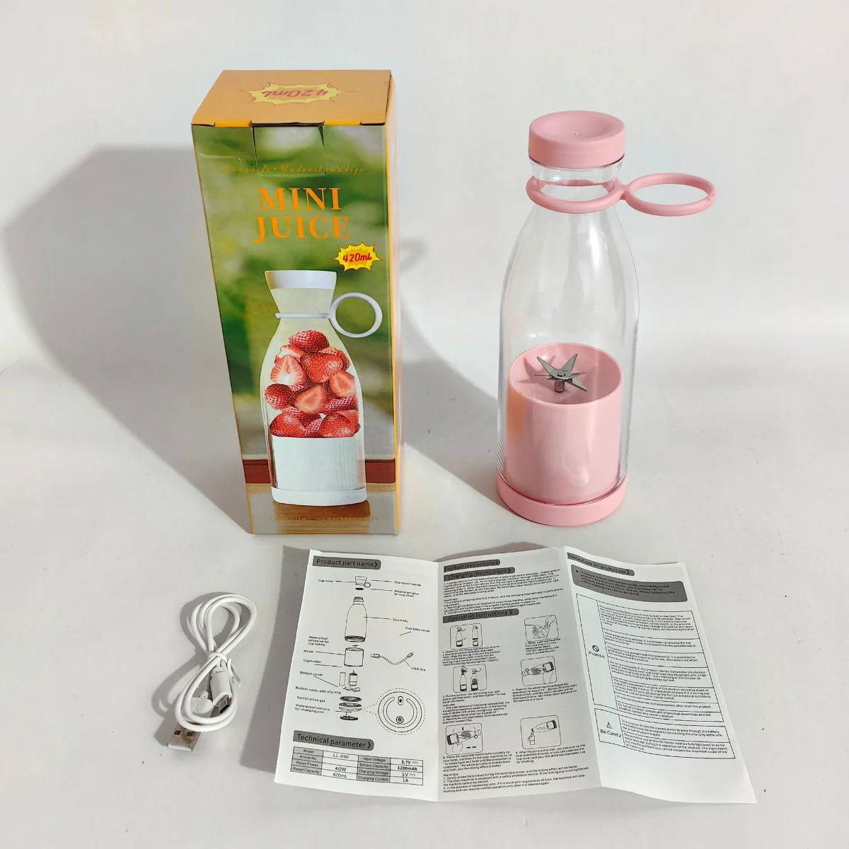 Tragbare-elektrische-Entsafter-Mixer-USB-Mini-Obst-mischer-Entsafter ...