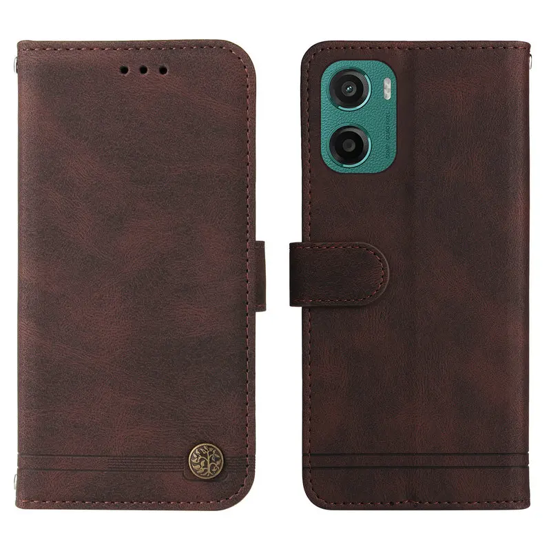 Leather Wallet Flip Case with Magnetic Closure and Card Holder