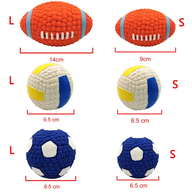 Dog Ball Toy For Small Medium Large Dogs Cat Puppy Squeaky Rugby Volleyball Football Training Toys Chihuahua Pug Pet Supplies 5
