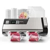 Mesliese Vacuum Sealer Machine,95kPa 140W One Hand Operation Food Sealer,Double Seal Strip w Build-in Cutter & Countdown Display 1