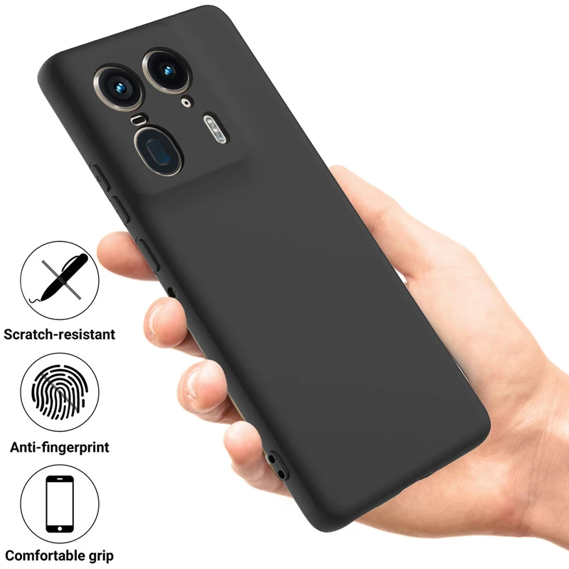 Premium Soft Liquid Silicone Strap Cover with Flocking Interior for Motorola Edge 50 Ultra