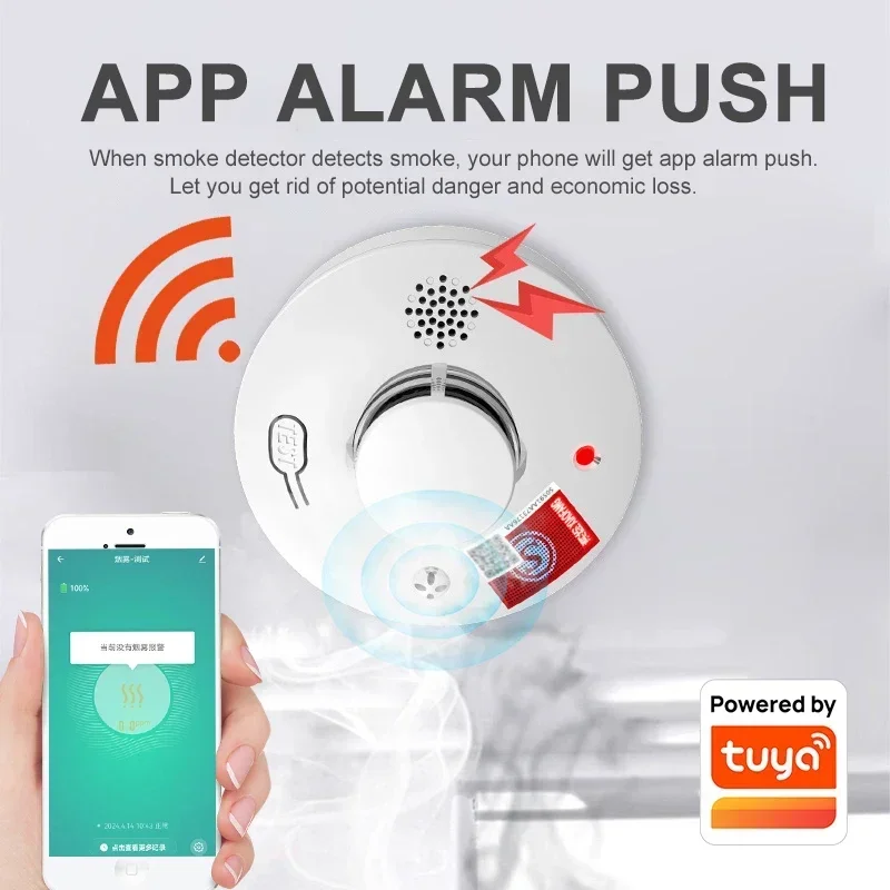 Tuya WiFi Zigbee Smoke Alarm For Home Security