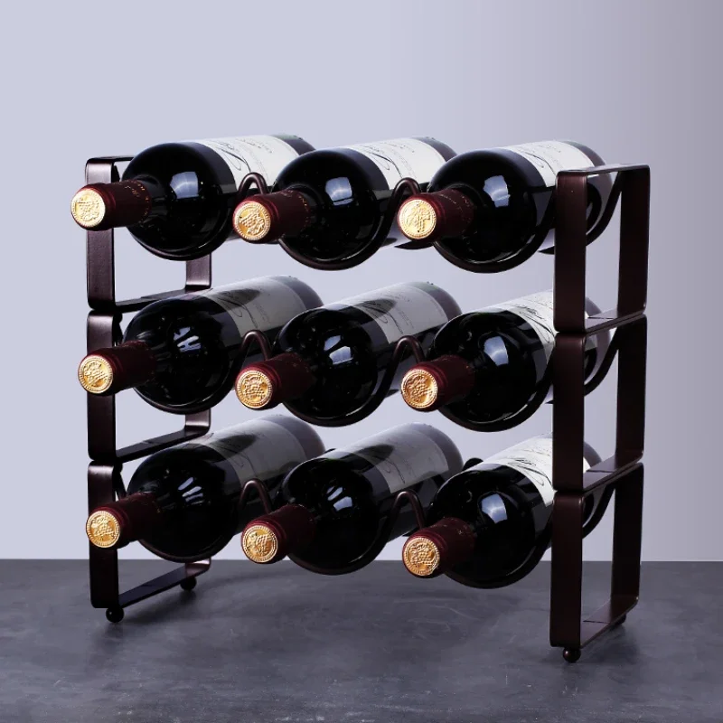 Wine Rack Iron Art Red Wine Rack Decoration Bottle Stackable Simple Fashion Wine Rack Multi Bottle Creative Cabinet Display CS55