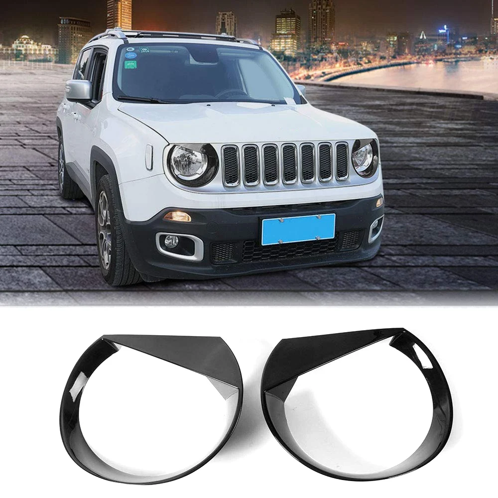 Faro Anteriore Angry Bird Style Bezels Trim Cover Per Jeep Renegade 2015 2016 2017 2018 (Confezione Da 2,