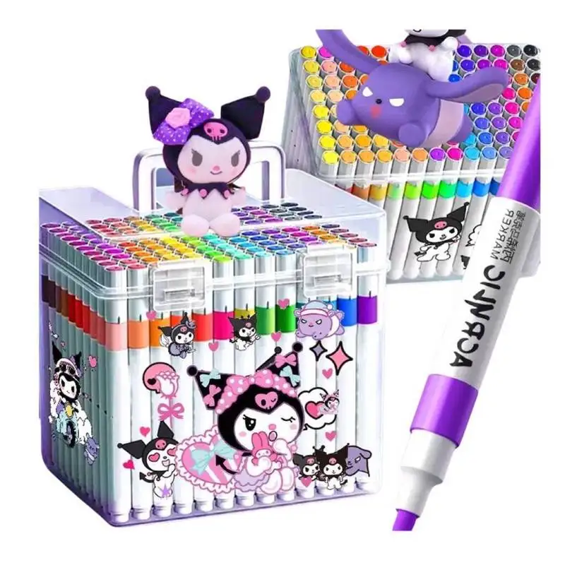 Sanrio Kuromi Cinnamoroll Cartoon Acrylic Marker Students Stackable Children'S Color Pen Paintbrush For Kindergarten Set Gifts 5