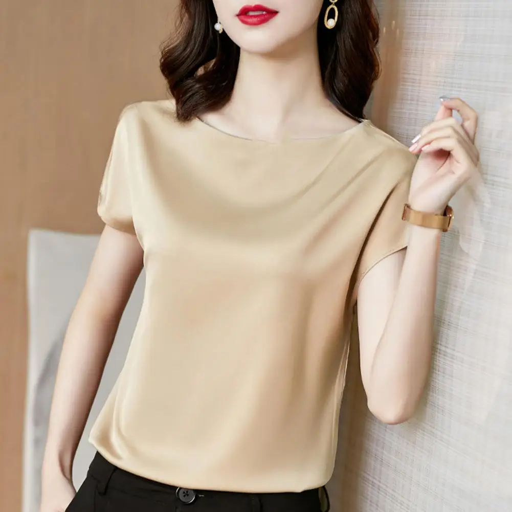

Women Summer T-shirt Friendly to Skin Lady Summer T-shirt Short Sleeves Chic O Neck Lady Summer T-shirt Women Clothes