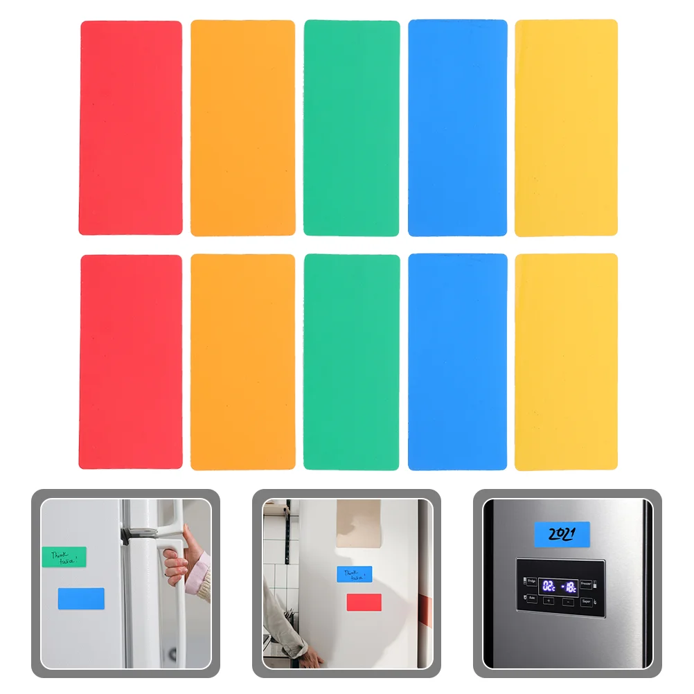 10 Pcs Sticker Fridge Magnet Wipe Label Name Tag Stickers Friction Erasable Markers Rubber Labels Dry Erase