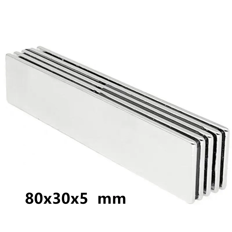 

1/2/5PCS 80x30x5 N35 Thick Strong Neodymium Magnets Block Permanent Magnet 80x30x5mm Powerful Magnetic Magnet sheet 80*30*5 mm
