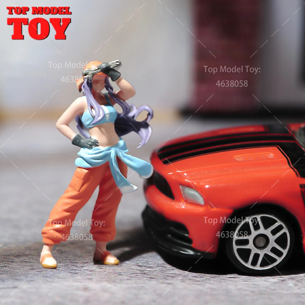 

Painted Miniatures 1/87 1/64 1/43 Motorcycle Beauty Gril Maintenance Worker Scene Props Figures Model For Cars Vehicle Toy Gift