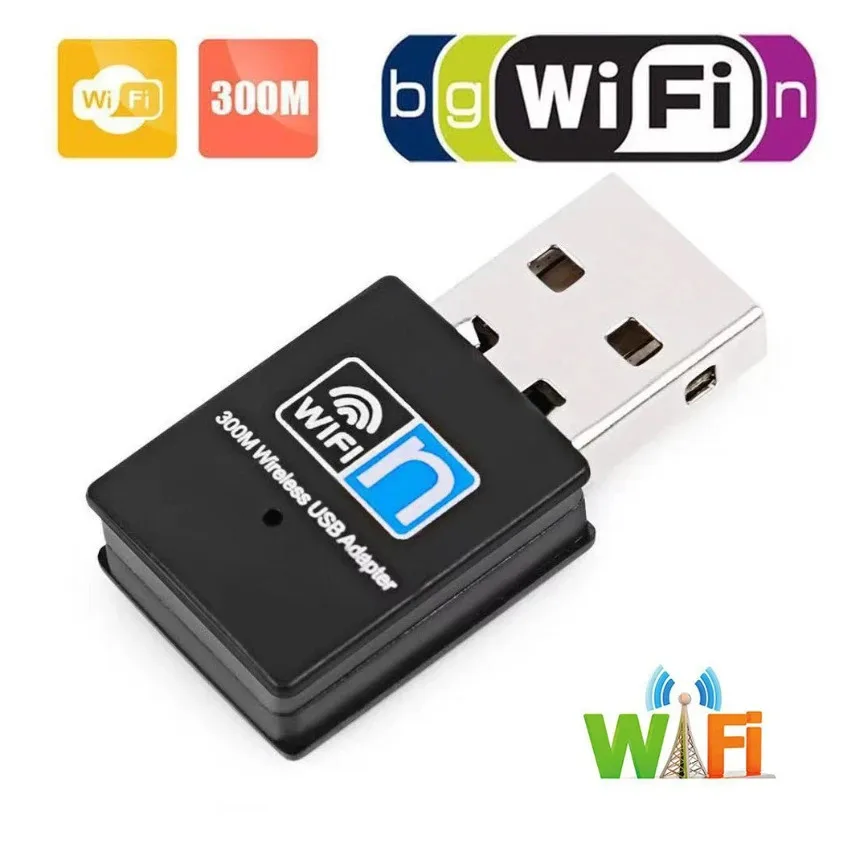 300Mbps 무선 USB 와이파이 어댑터 USB 2.0 802.11N 와이파이 수신기 동글 2.4G 무선 네트워크 카드 데스크탑 노트북 윈도우용
