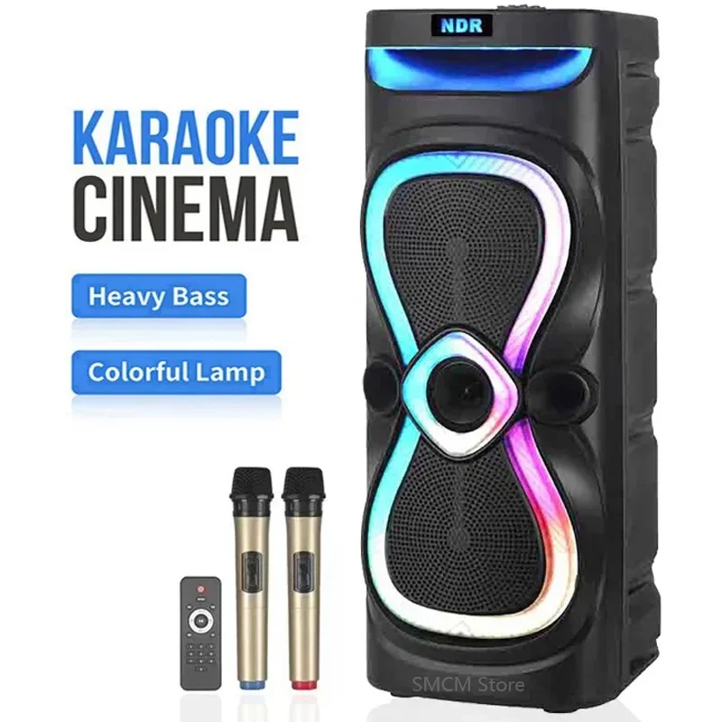 

3000W Peak High Power Family Party Karaoke Sound Heavy Bass Outdoor Portable Wireless Bluetooth Speakers With Mic LED Cool Light