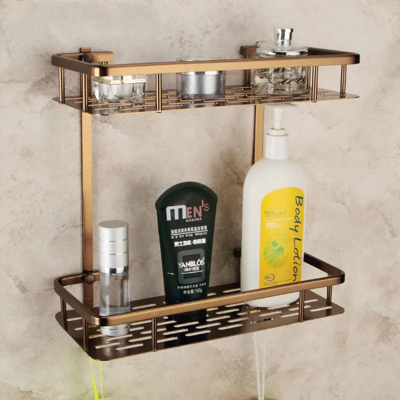 Wall Mounted Antique bronze Alumimun Bathroom Shelf Bath Shower Shelf
