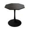 Modern Octagonal Coffee Table Black Marble Print Metal Base Living Room Dining Room Kitchen 31.5 Inch Home Furniture End Tables 5