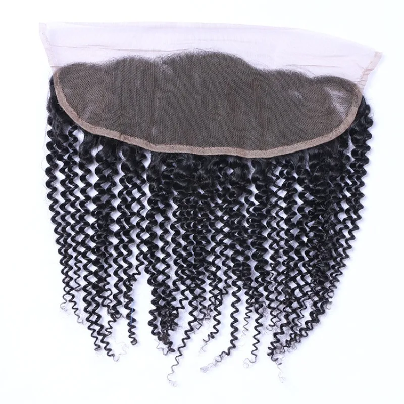 Afro Kinky Curly 13x4 Lace Frontal Closure Human Hair Soft and Silky Baby Hair Brazilian Remy Transparent Lace Frontal