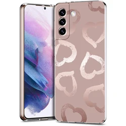 Gold Rose Love Heart Soft Silicone Clear Phone Case - S21 FE 5G (B6)