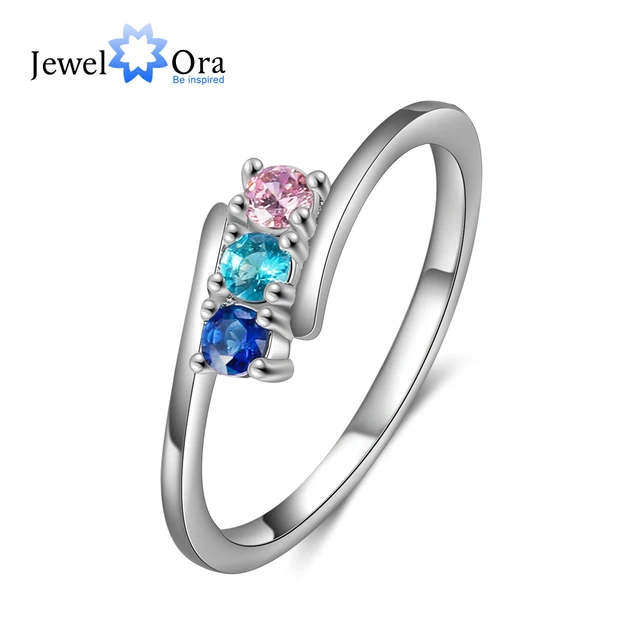 3 Stone Birthstone Ring