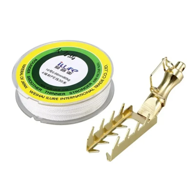 

ILURE 1 Set Portable Stainless Steel Rescue Hard Bait Recycler PE Line 30 Meter Line Controller Fishing Tackle Accessories